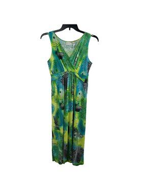 Kim Rogers Women Sleeveless V-Neck Print Dress Size PM